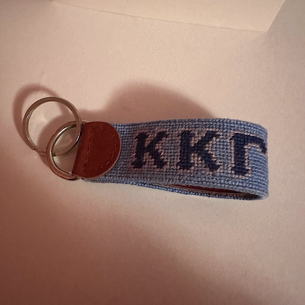 Kappa kappa gamma (KKG) leather needle point keychain